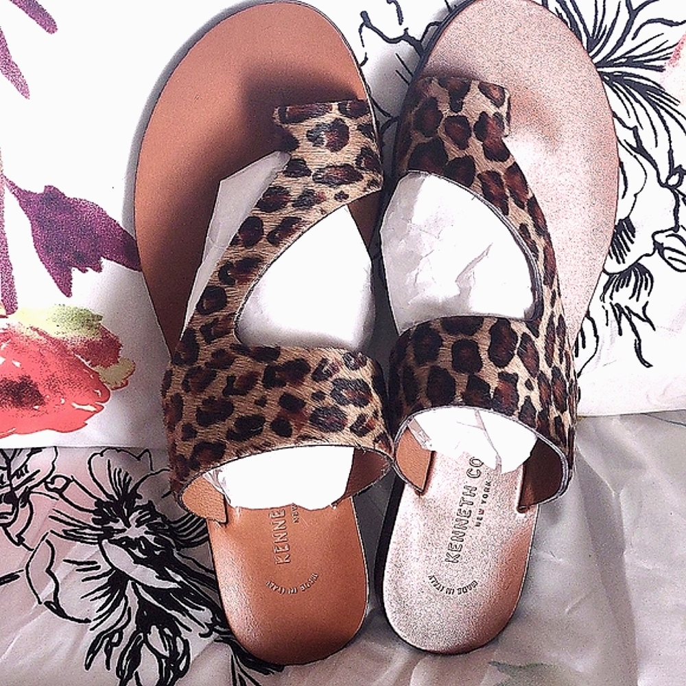 KENNETH COLE PALM SANDALS *NATURAL CALF-HAIR - Picture 3 of 17
